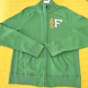 Men’s Abercrombie & Fitch Full-legth Zip Down Sweatshirt,Sz XXL,Muscle fit green